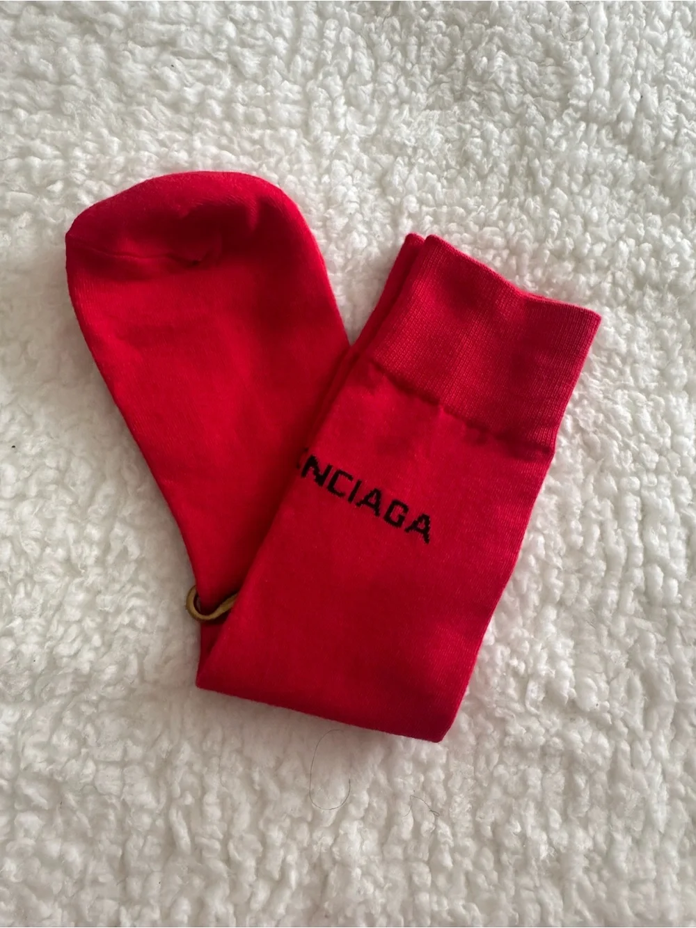 🛍️ Fashion Red Crew Sock with Subtle Black Logo